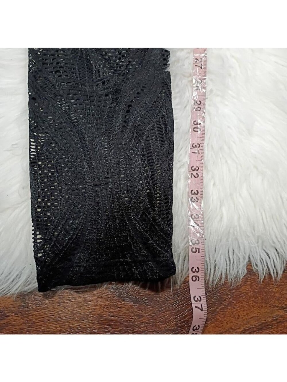Vertigo Paris XL Black Mesh Lace Pants Whimsy Boho Resortwear Lace - Picture 10 of 13